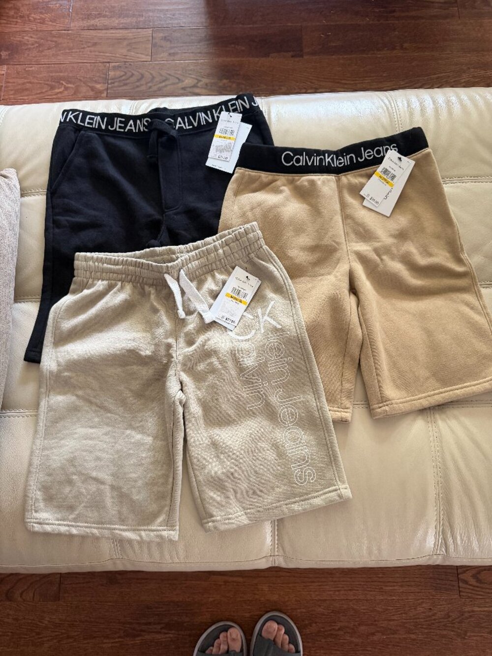 Three of CALVIN KLEIN Big Boys Waist Band Logo Shorts Medium MSRP 114 NEW w TAGS